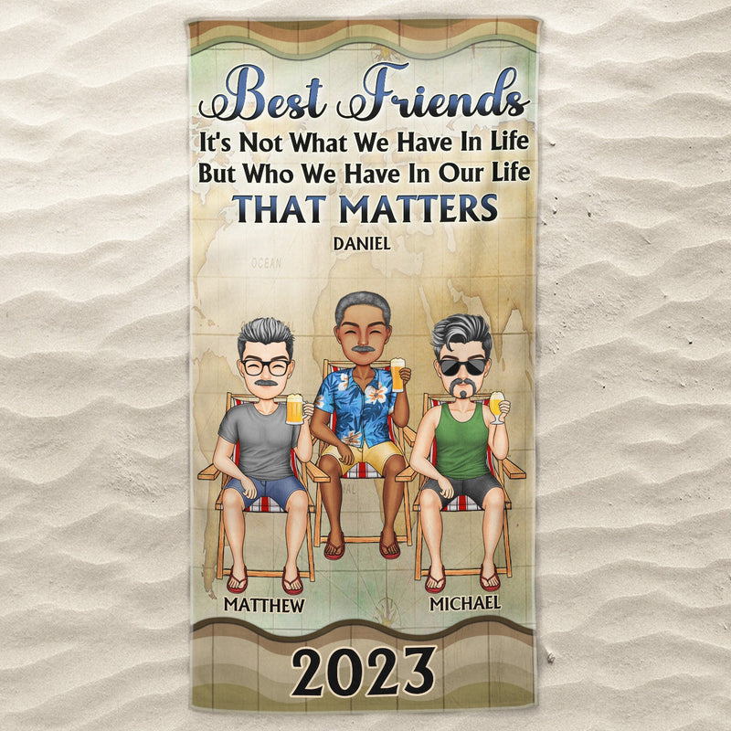 Oh Sip It's A Girl's Trip Beach Traveling Cartoon - Anniversary, Birthday Gift For Besties, Best Friends, BFF - Personalized Custom Beach Towel