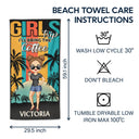 Girls' Trip I'll Bring The Alibi Retro Beaches Swimming Picnic Vacation Traveling - Birthday, Funny Gift For Her, Besties, Family - Personalized Custom Beach Towel