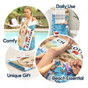 Chibi Traveling Beach Poolside Swimming Picnic Surfing Vacation - Birthday, Funny Gift For Her, Him, Besties, Family - Personalized Custom Beach Towel