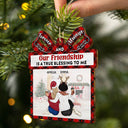 Our Friendship Is A True Blessing - Christmas Gifts For Besties, Best Friends - Personalized Custom Shaped Wooden Ornament