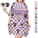 Custom Photo This Is My Pawjama Shirt - Birthday, Loving Gift For Dog Lover, Cat Mum, Pet Mom - Personalized Women's Sleep Tee