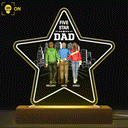 Five - Star Dad - Gift For Fathers - Personalized 3D Led Light Wooden Base