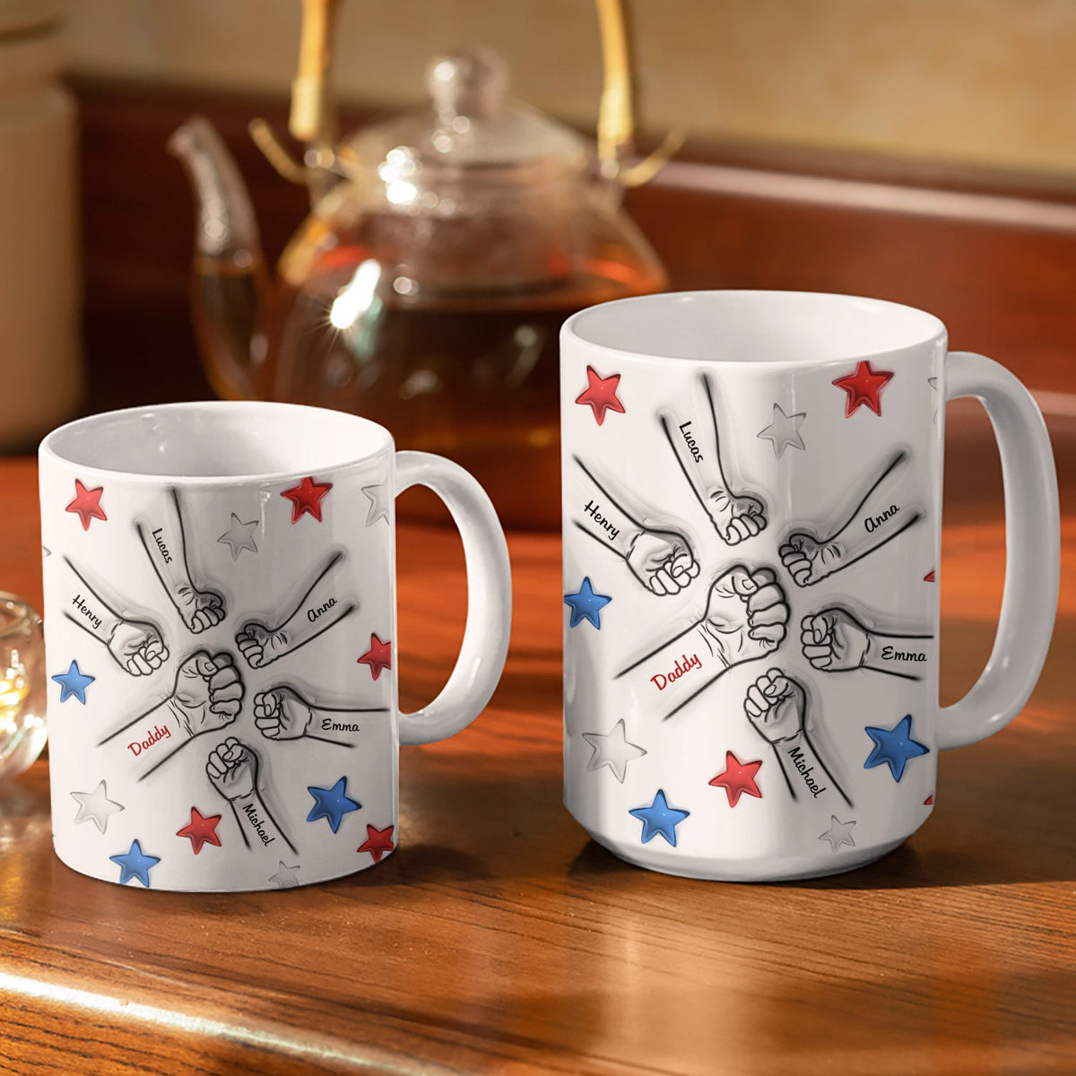 Best Dad Ever - Gift For Father, Grandpa - 3D Inflated Effect Printed Mug, Personalized White Edge-to-Edge Mug