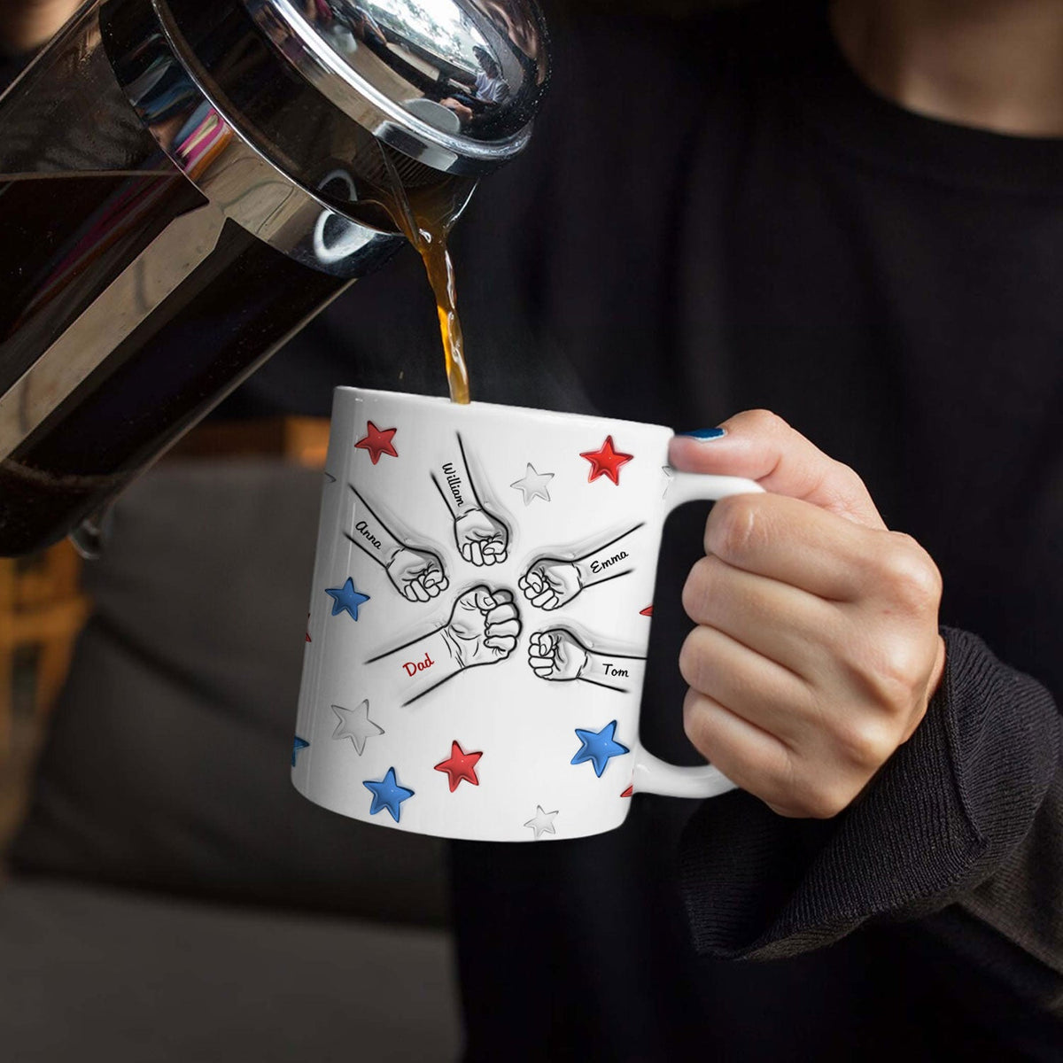 Best Dad Ever - Gift For Father, Grandpa - 3D Inflated Effect Printed Mug, Personalized White Edge-to-Edge Mug