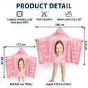Custom Photo Pattern Name Traveling Beach Poolside Swimming Picnic - Personalized Hooded Beach Towel