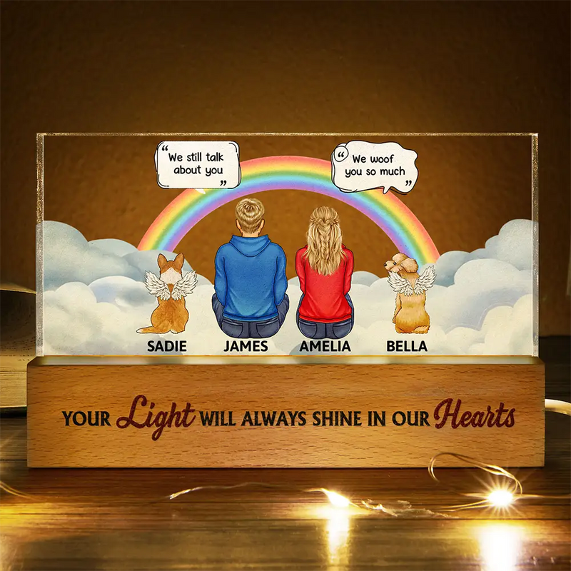 I Miss You I Know Pet Memorial - Personalized Rectangle LED Light