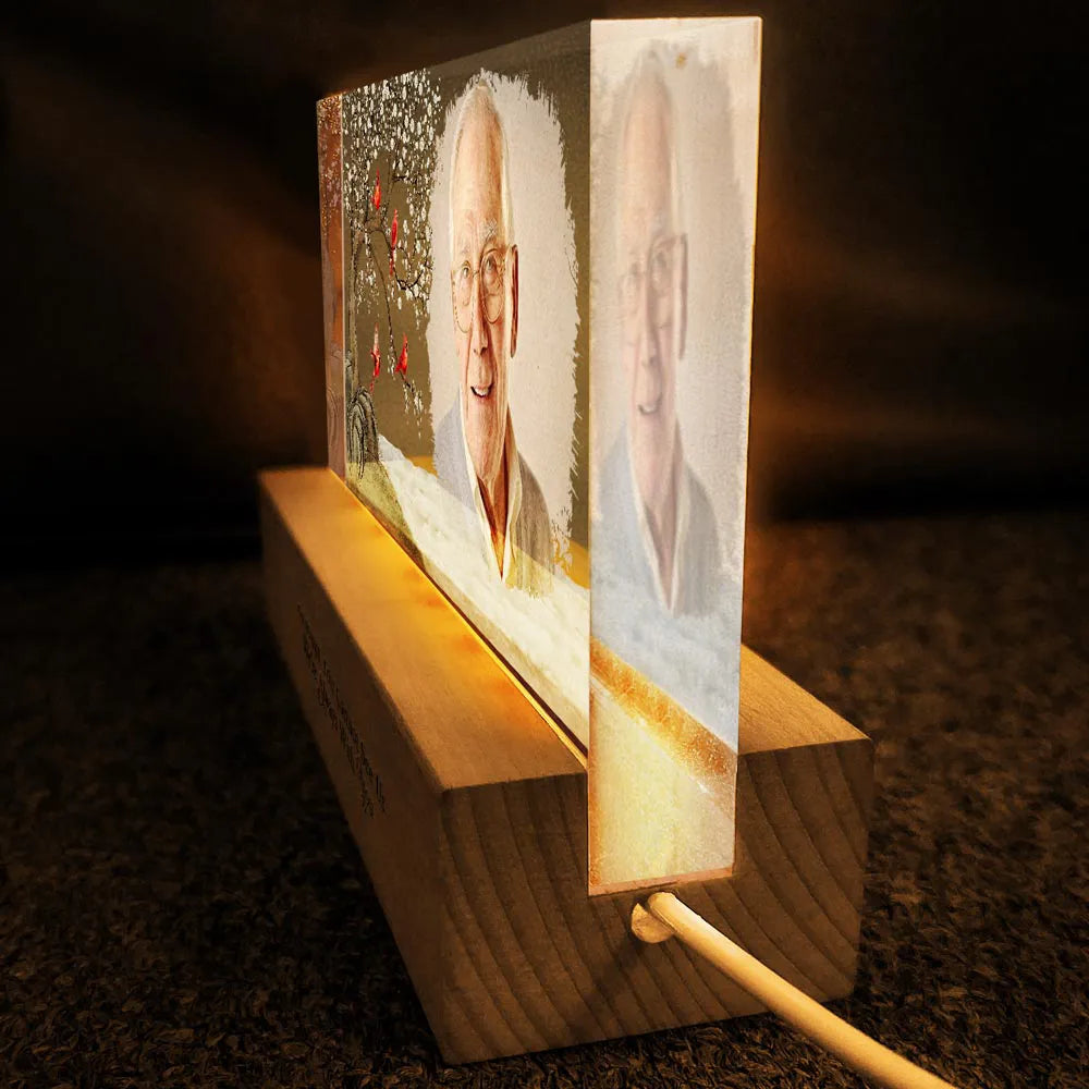Custom Photo I'm Always With You Family Memorial - Personalized Rectangle LED Light