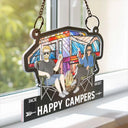 Camping Couple Husband & Wife Camping Partners For Life - Personalized Acrylic Window Hanging Suncatcher