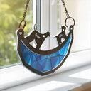 Dog Lover Swinging Moon - Personalized Acrylic Window Hanging Suncatcher