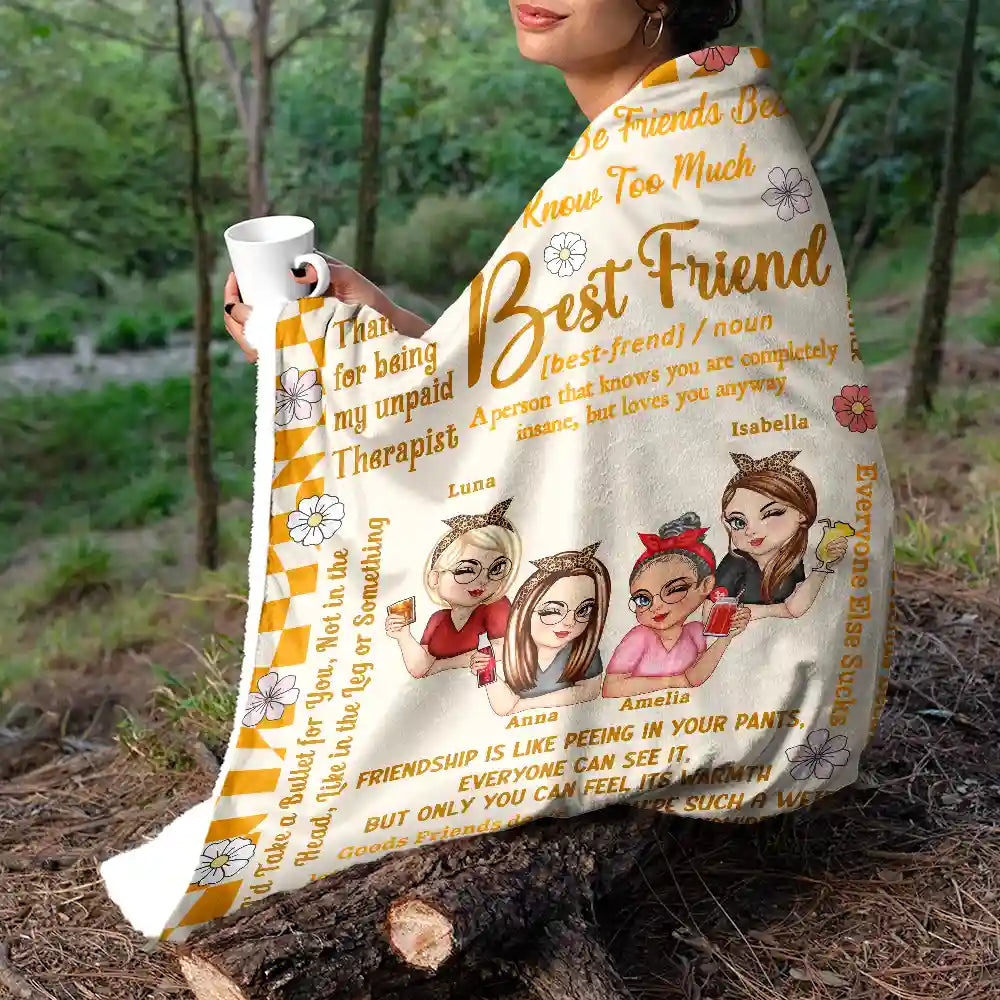 Best Friends Forever Connected By Heart - Personalized Fleece Blanket, Sherpa Blanket