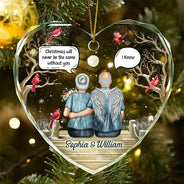 Christmas Will Never Be The Same Without You - Personalized Heart Shaped Glass Ornament