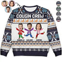 Gift For Sibling, Gift For Sisters, Gift For Brothers - Custom Photo Cousin Crew Family - Personalized Unisex Ugly Sweater