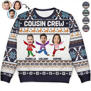 Gift For Sibling, Gift For Sisters, Gift For Brothers - Custom Photo Cousin Crew Family - Personalized Unisex Ugly Sweater