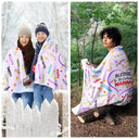Gift For Grandma, Gift For Mother - Grandkid's Names Blessed To Be Called Grandma Nana - Personalized Wearable Blanket