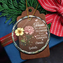 Gift For Bestie, Gift For Sisters - Birth Flower Sisters Are Different Flowers From The Same Garden - Personalized Circle Glass Ornament
