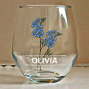 Gift For Women, Gift For Yourself, Gift For Sisters, Gift For Bestie - Birth Flowers Woman - Personalized Stemless Wine Glass