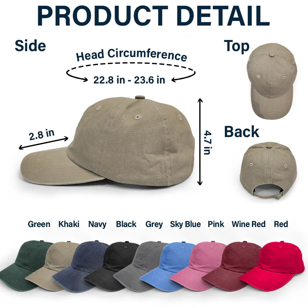 Captain First Mate Sailing Boat - Personalized Vintage Washed Denim Cap