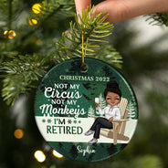 The Legend Has Retired - Christmas Gift For Old Friends, Parents - Personalized Custom Circle Ceramic Ornament