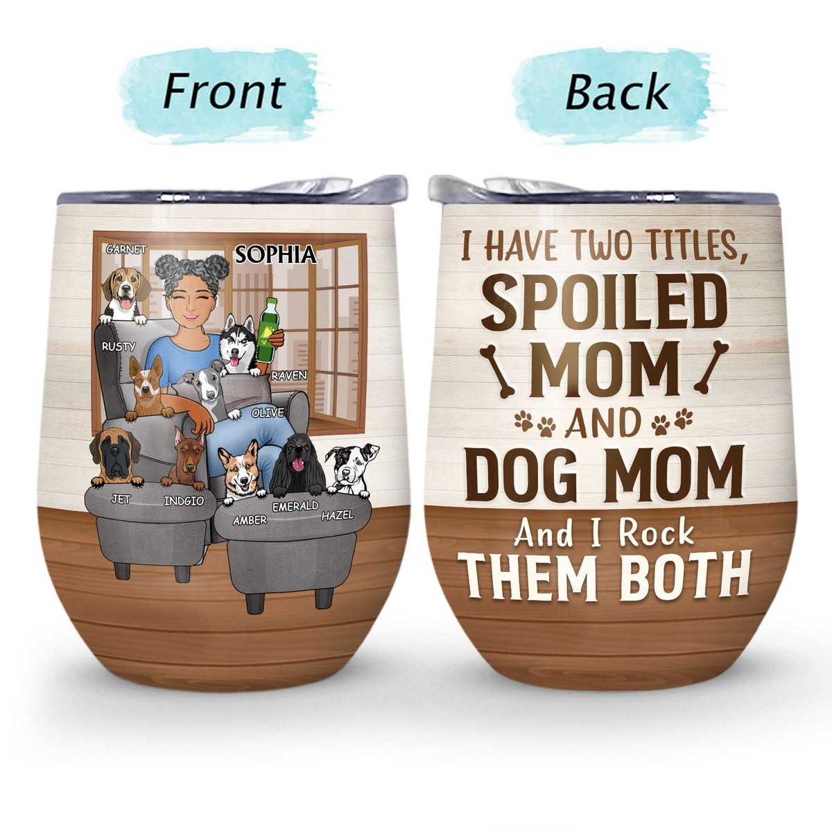 Thank You Best Dog Mom Ever - Mother Gift - Personalized Custom Wine Tumbler