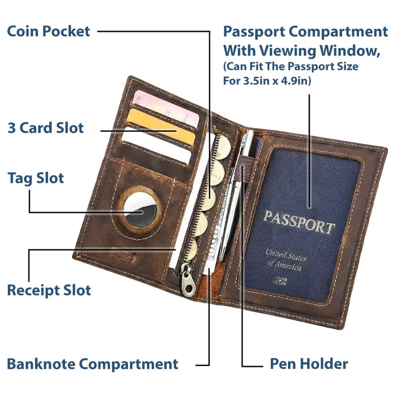 Gift For Yourself, Gift For Women, Gift For Men, Travel, Happy - All My Travel Crap - Personalized Leather Passport Holder