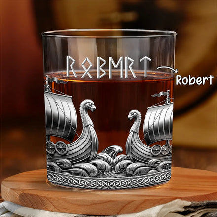 Viking A Sip Of History - Personalized Whiskey Glass