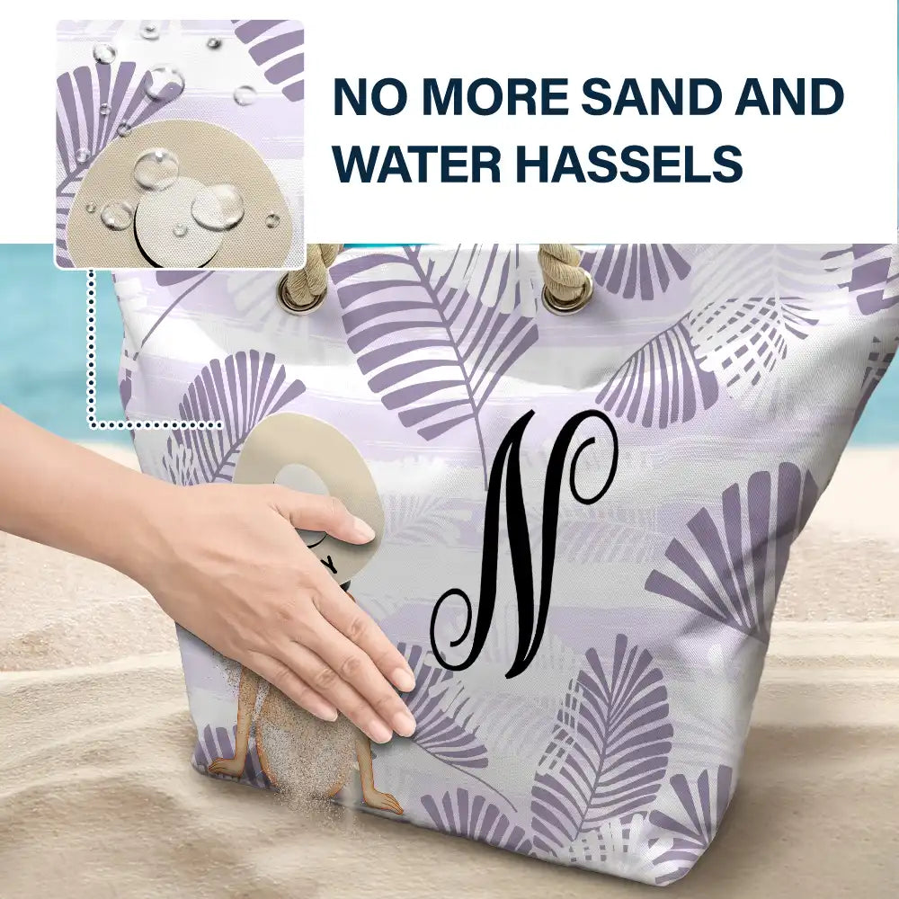 Gift For Yourself, Gift For Women, Gift For Sisters, Gift For Sibling, Gift For Bestie, Beach, Summer, Happy - Vine Monogram Girls Beach Trip - Personalized Beach Bag