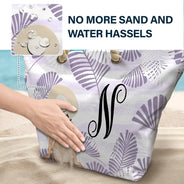 Gift For Yourself, Gift For Women, Gift For Sisters, Gift For Sibling, Gift For Bestie, Beach, Summer, Happy - Vine Monogram Girls Beach Trip - Personalized Beach Bag