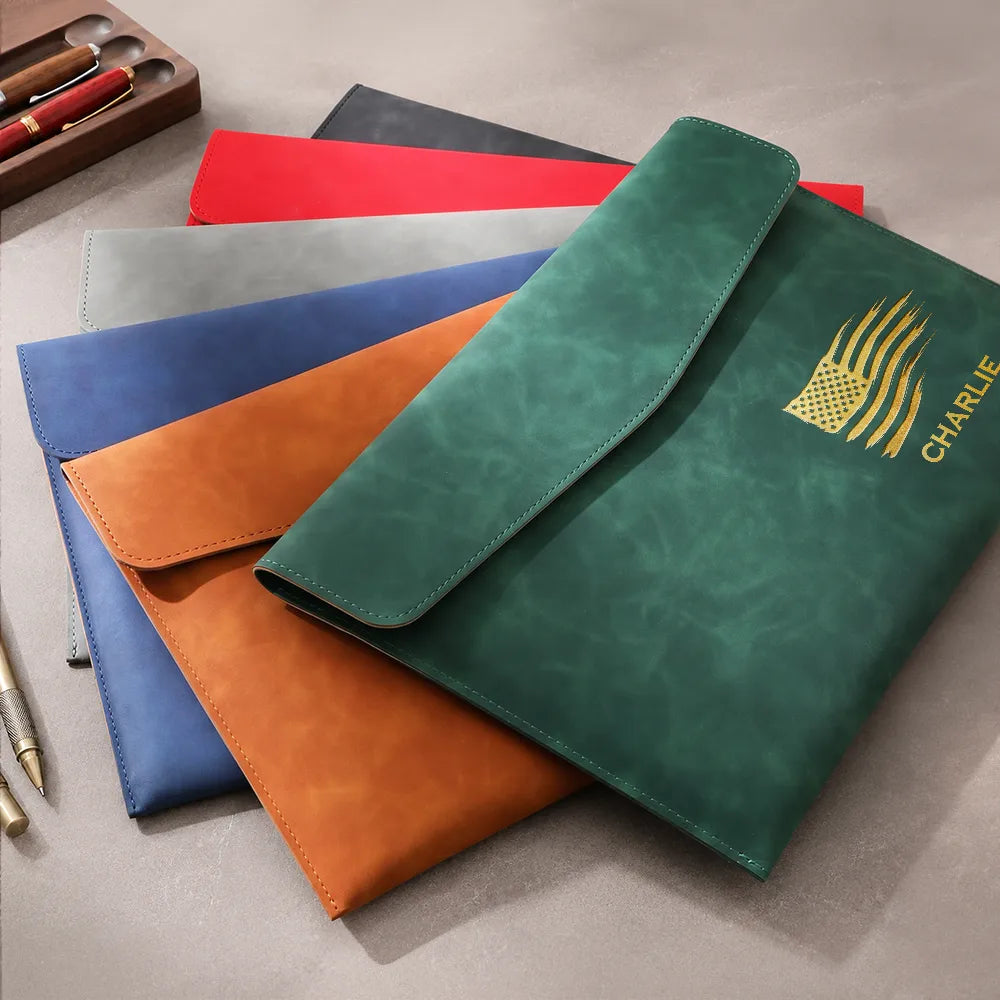 Back To School, Gift For Yourself, Confident, Icon - Vintage Initial And Name - Personalized Leather Sleeve