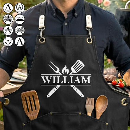 Vintage Monogram - Personalized Embroidered Apron