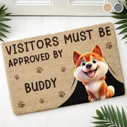 Visitors Must Be Approved By Dogs - Personalized Coconut Doormat