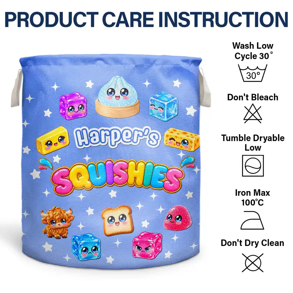 Christmas,Gift For Kids,Icon,Playful,Top Market - Birthday Gift For Kids Grandkids - Personalized Name & Dumpling Color Squishy Collection Storage Basket