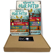 Welcome To Our Patio It's 5 O' Clock - Patio Outside Decor - Personalized Custom Classic Metal Signs