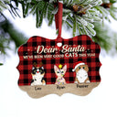 Very Good Cats This Year Flannel Christmas Cat - Christmas Gift For Cat Lovers - Personalized Custom Wooden Ornament, Aluminum Ornament
