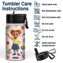 Back To School,Parents,Adorable,Vector - Watch Out Kindergarten Here I Come 3D Effect Kids - Personalized Kids Water Bottle