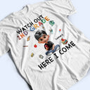 Gift For Kids,Gift For Grandkids,Back To School,Happy -  Watch Out Kindergarten Here I Come Sitting Kid - Personalized T Shirt 