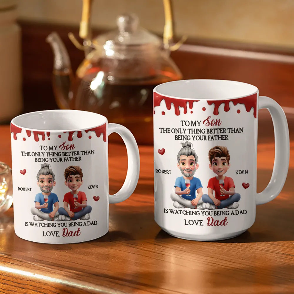 Gift For Daughter,Mom,Daughters,Happy - Watching You Be A Mom - Personalized White Edge-to-Edge Mug