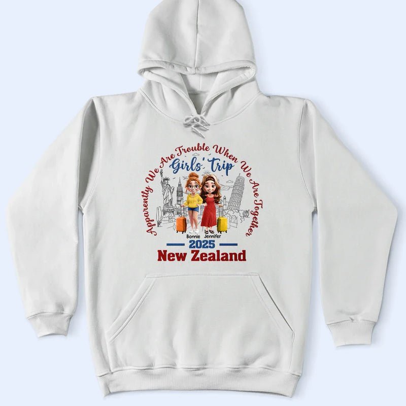 Travel, Gift For Bestie, Happy, Gift For Women - We Are Trouble When We Are Together - Personalized T Shirt