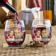 We Go Together Like Drunk And Disorderly - Personalized Stemless Wine Glass