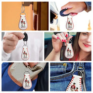 Gift For Father,Baseball,Dad,Children - We Hit A Homerun Scoring You As Our Dad - Personalized Leather Baseball Keychain