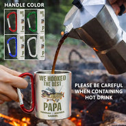 Gift For Father,Fishing,Humorous,Icon - We Hooked The Best Dad Grandpa - Personalized Carabiner Mug