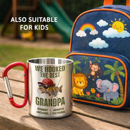 Gift For Father,Fishing,Humorous,Icon - We Hooked The Best Dad Grandpa - Personalized Carabiner Mug