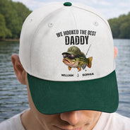 Gift For Father,Fishing,Humorous,Icon - We Hooked The Best Dad Grandpa - Personalized Two Tone Cap