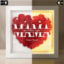 Gift For Mother, Mom - Children, Happy - We Love You Mom Grandma - Personalized LED Light Flower Shadow Box
