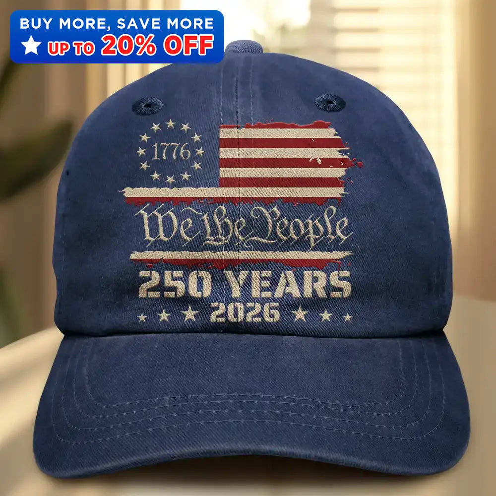 We The People 250 Years 1776 - Vintage Washed Denim Cap