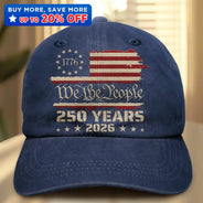 We The People 250 Years 1776 - Vintage Washed Denim Cap
