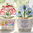 Gift For Bestie, Old Besties, Top Market, Humorous, Vector - We'll Be Friends Until We're Old And Senile - Personalized Glass Flower Plant Pot