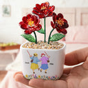 Gift For Bestie, Old Besties, Top Market, Humorous, Vector - We'll Be Friends Until We're Old And Senile - Personalized Glass Flower Plant Pot