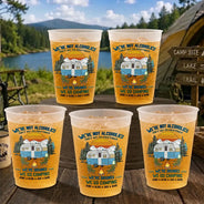 Summer, Camping, Gift For Bestie, Humorous, Icon - We're Drunks We Go Camping - Personalized Frosted Cups