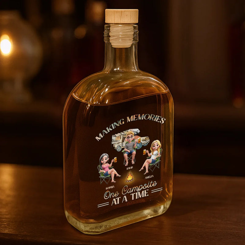 Campsite, Camping, Gift For Bestie, Funny - We're Drunks We Go Camping - Personalized Whiskey Bottle