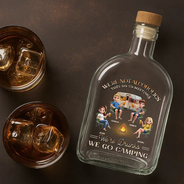 Campsite, Camping, Gift For Bestie, Funny - We're Drunks We Go Camping - Personalized Whiskey Bottle